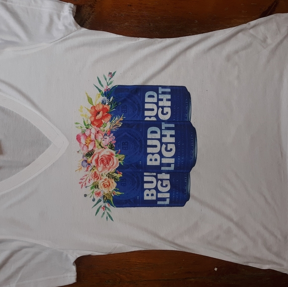 Bud Light floral tshirt - Picture 2 of 2